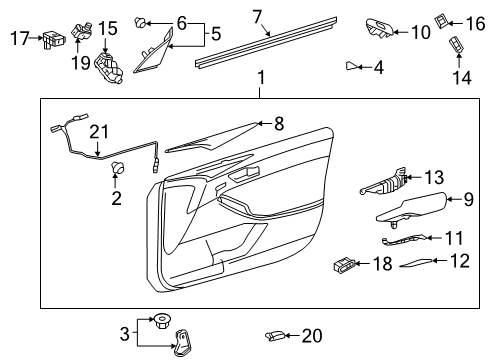 2021 Toyota Avalon GARNISH, Fr Door LWR Diagram for 67492-07020