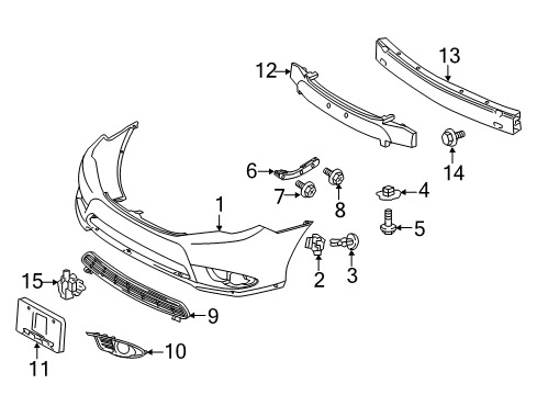 2011 Toyota Avalon Front Bumper Diagram