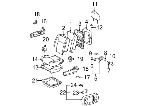 2004 Toyota Sienna Front Seat Components Diagram