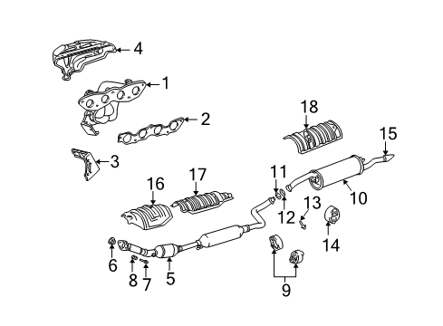 2006 Scion xB Insulator, Main Muffler Heat Diagram for 58327-52050