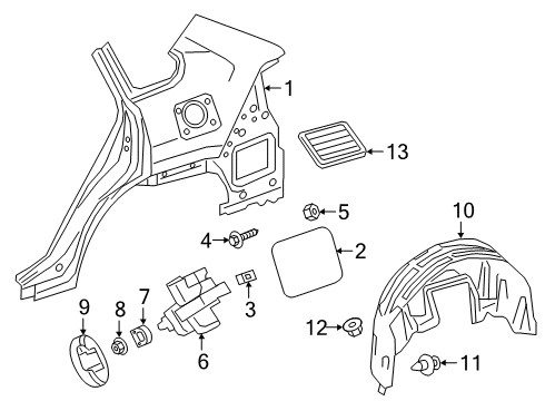 2020 Toyota RAV4 Quarter Panel & Components Diagram 1 - Thumbnail