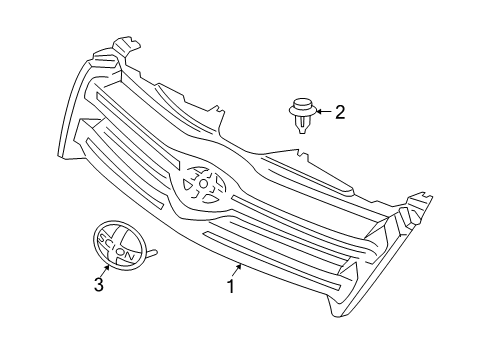 2004 Scion xA Grille Sub-Assembly, Rad BLACK Diagram for 53101-52901-C0