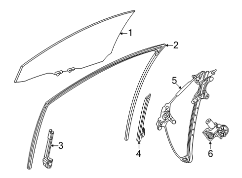 2021 Toyota Mirai Regulator Sub-Assembly Diagram for 69801-62020