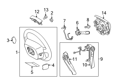 2015 Toyota Prius Plug-In Steering Column & Wheel, Steering Gear & Linkage Diagram 5 - Thumbnail