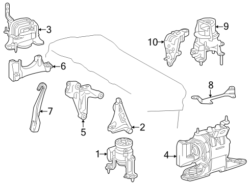 2024 Toyota Grand Highlander Engine & Trans Mounting Diagram