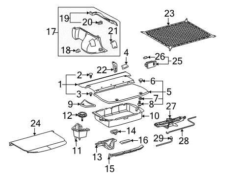 2006 Toyota Prius Knob, Washer Tank Cover Diagram for 64982-13010-C0