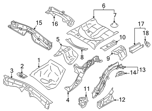 2023 Toyota GR86 FLOOR PAN R CP RPR Diagram for SU003-10522