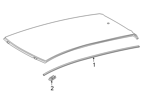 2020 Toyota Corolla MOULDING, Roof Drip Diagram for 75555-02290