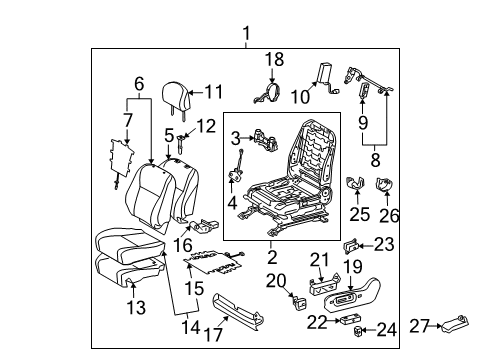 2009 Toyota Highlander Support Assembly, Front Seat Diagram for 71930-48010-E0