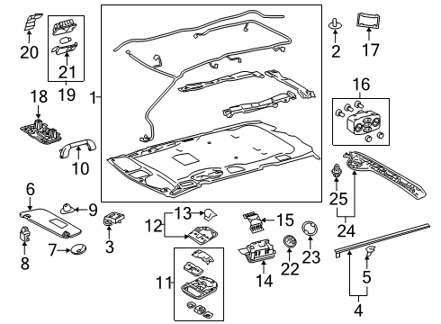 2017 Toyota Sienna HEADLINING Assembly, Roof Diagram for 63310-08959-B0