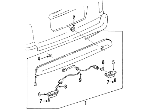 1994 Toyota Corolla License Lamps Diagram 2 - Thumbnail