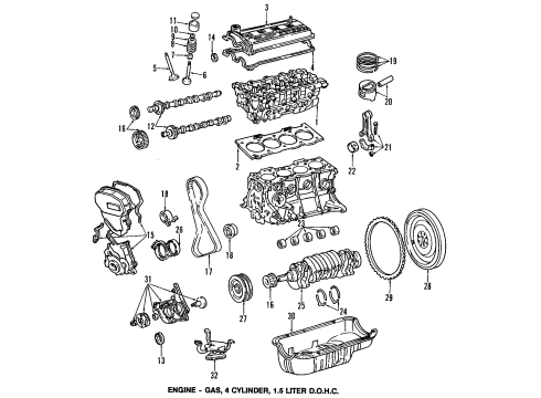 1994 Toyota Paseo Engine Parts & Mounts, Timing, Lubrication System Diagram