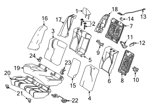 2020 Toyota Camry Cushion Cover, Black, Rear Diagram for 71075-06P20-C3