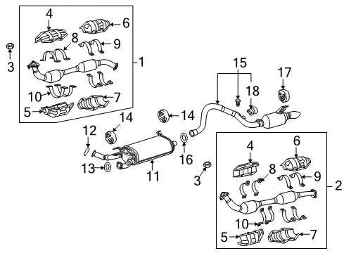 2010 Toyota Land Cruiser Front Exhaust Pipe Assembly Diagram for 17410-38270