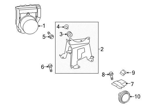 2008 Toyota Highlander Cushion, Brake Actuator Bolt Diagram for 44546-12110