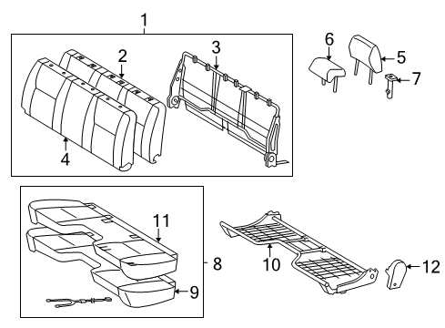 2013 Toyota Tacoma Front Seat Components Diagram 1 - Thumbnail