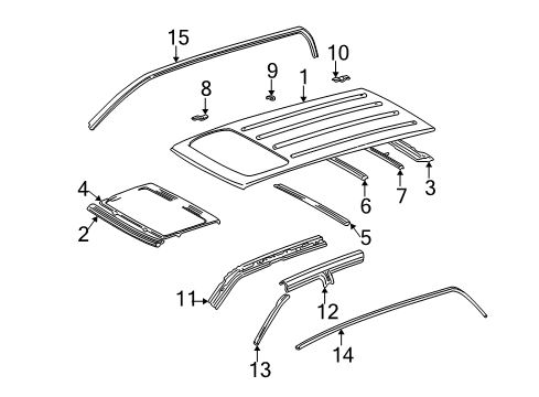 2001 Toyota Sequoia Bracket, Roof Rack, Center Diagram for 63189-0C010