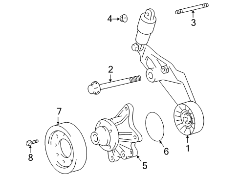 2002 Toyota Celica Water Pump, Belts & Pulleys Diagram 2 - Thumbnail