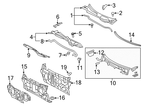 2008 Toyota Camry Cowl Diagram