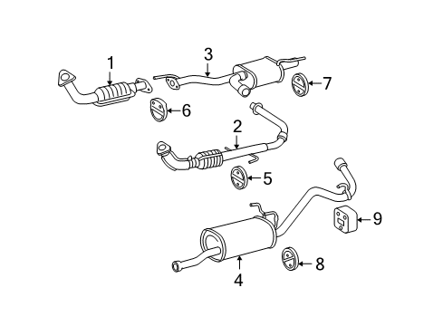 2003 Toyota Tundra Front Exhaust Pipe Assembly Diagram for 17410-0F030