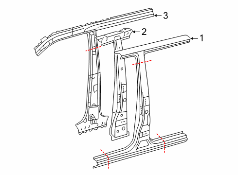 2006 Toyota Tacoma Pillar Sub-Assembly, Center Diagram for 61308-04031