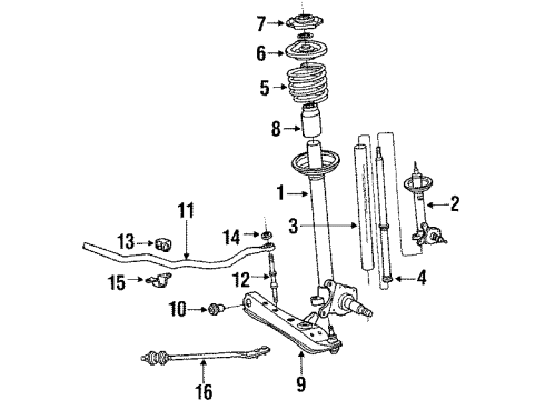 1985 Toyota Celica Front Suspension, Control Arm, Stabilizer Bar Diagram 3 - Thumbnail