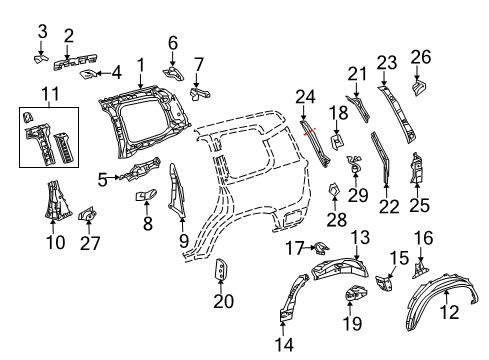 2018 Toyota Land Cruiser Inner Structure - Quarter Panel Diagram 1 - Thumbnail