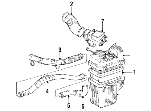 1988 Toyota Van Duct Assembly, Cool Air Diagram for 52820-87004