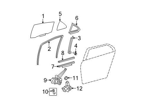 2009 Toyota Yaris Rear Door Diagram 6 - Thumbnail