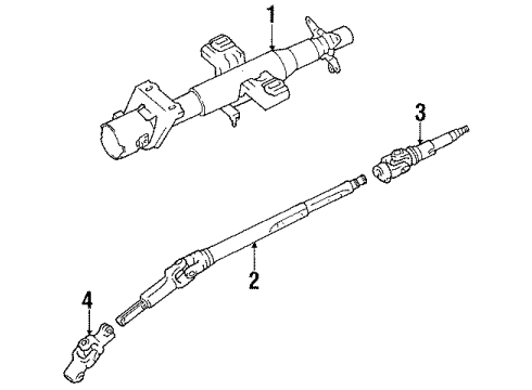 1987 Toyota Celica Steering Shaft & Internal Components Diagram