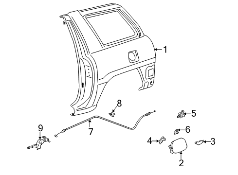 1997 Toyota RAV4 Fuel Door Diagram 1 - Thumbnail