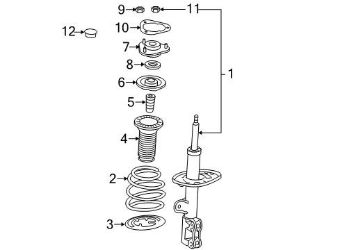 2010 Toyota RAV4 Shock Absorber Assembly Front Right Diagram for 48510-80639