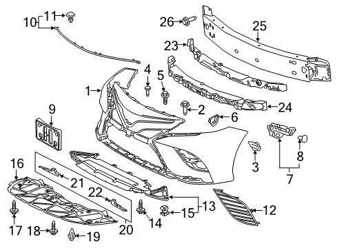 2020 Toyota Camry Front Bumper Diagram 3 - Thumbnail