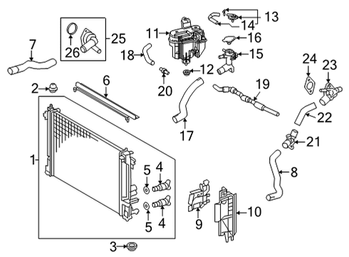 2022 Toyota Prius Prime Guide, Radiator Air Diagram for 16594-37020