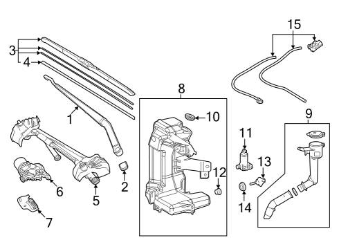 2023 Toyota bZ4X LINK ASSY, FR WIPER Diagram for 85150-42280