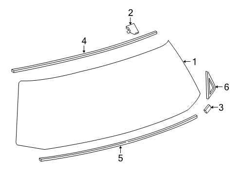 2014 Scion iQ Clip, Back Window Glass Diagram for 64827-74010