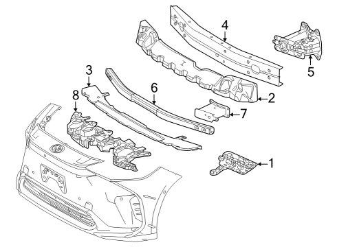 2023 Toyota bZ4X Bumper & Components - Front Diagram