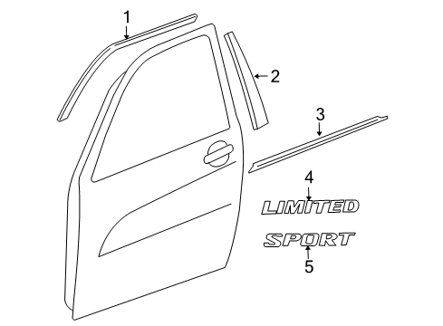 2007 Toyota RAV4 Body Side Moldings, 04R4 Diagram for PT29A-42060-04