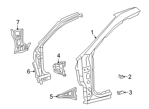 2020 Toyota Avalon Reinforce Sub-Assembly Diagram for 61107-07080