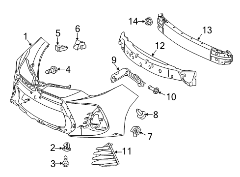 2018 Toyota Corolla Front Bumper Diagram 1 - Thumbnail