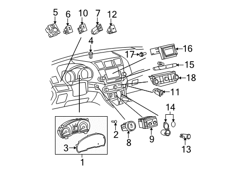 2008 Toyota Highlander Audio 3D Changer, Screws. Historical Audio. Diagram for 90153-50010