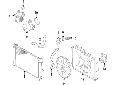 2021 Toyota Corolla Cooling System, Radiator, Water Pump, Cooling Fan Diagram