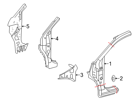 2019 Toyota Highlander Hinge Pillar Diagram