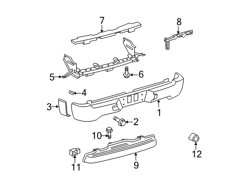 2007 Toyota Tundra Bumper Cover, Rear Diagram for 52159-0C903