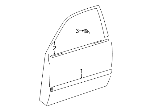 2002 Toyota Highlander Moulding, Front Door, Outside LH Diagram for 75732-48020-D0