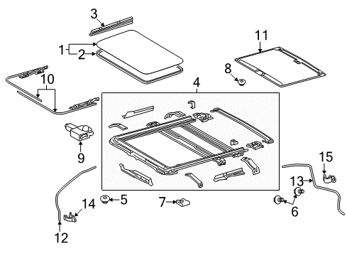 2013 Toyota Land Cruiser Sunroof, Body Diagram