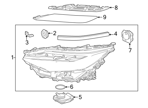 2023 Toyota bZ4X Headlamp Components Diagram