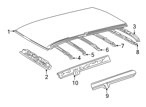 2005 Toyota RAV4 Roof & Components Diagram 2 - Thumbnail