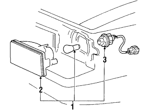 1986 Toyota Celica Lens, Front Turn Signal Lamp, RH Diagram for 81511-14291