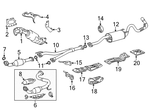 2019 Toyota Tacoma Front Exhaust Pipe Assembly Diagram for 17410-0P560